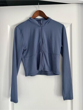 PINK Victoria's Secret Slate Blue Zip Crop Jacket